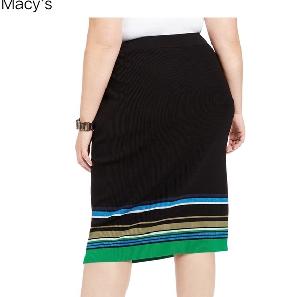 INC Metallic Striped Sweater Skirt - Picture 3 of 9